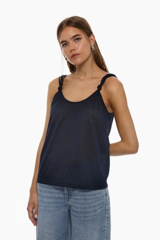 Top de lino - Azul noche