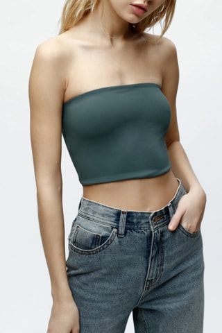 Crop top bustier - Verde oscuro
