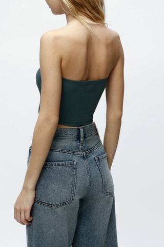 Crop top bustier - Verde oscuro