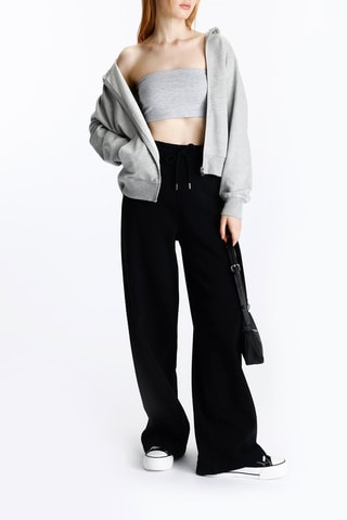 Crop top bustier - Gris jaspeado