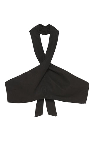 Crop top de lino - Negro