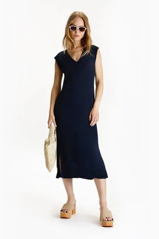 Vestido midi - Azul marino