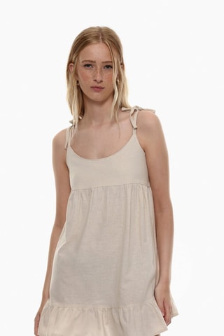 Vestido trapecio - Beige