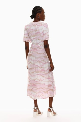 Vestido midi tie-dye - Rosa y blanco