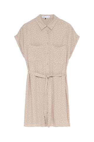 Vestido camisero - Beige y crudo