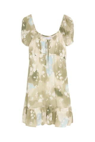 Vestido recto - Beige y caqui