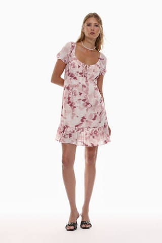 Vestido recto - Rosa y blanco