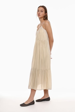 Vestido midi - Beige