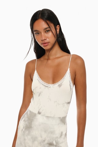 Body tie-dye - Blanco y gris oscuro