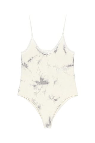 Body tie-dye - Blanco y gris oscuro