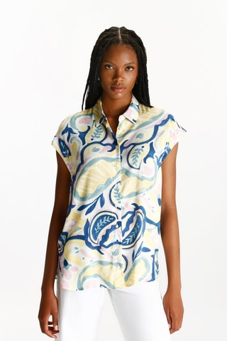 Camisa - Blanco e índigo