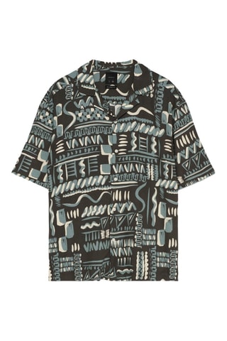 Camisa - Negro y azul grisáceo