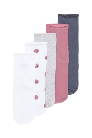 5 pares de calcetines - Azul marino y rosa