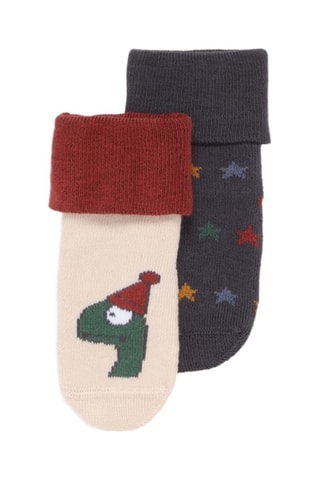 2 pares de calcetines - Blanco y gris oscuro