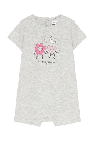 2 monos de pijama - Gris jaspeado y rosa