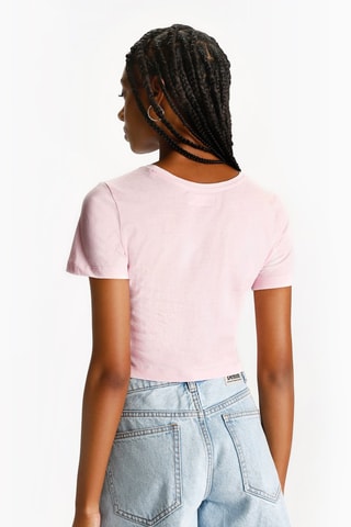 Camiseta cropped - Rosa