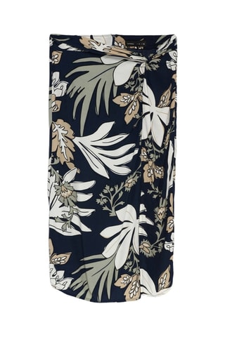 Falda midi - Azul marino y crudo