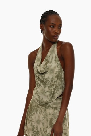 Falda trapecio tie-dye - Verde