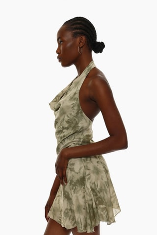 Falda trapecio tie-dye - Verde