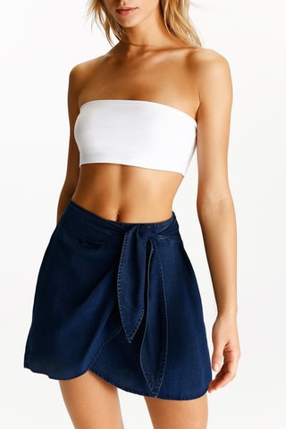 Falda cruzada vaquera - Azul