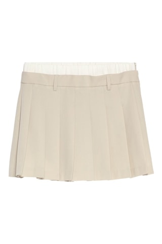 Falda plisada - Beige