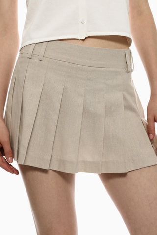 Falda plisada - Beige