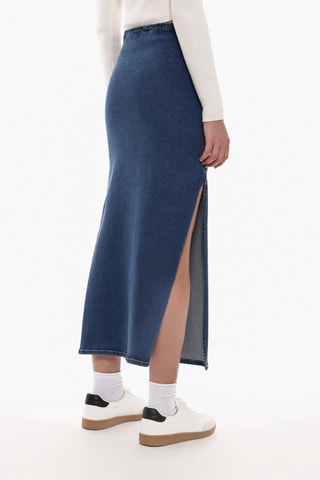 Falda midi vaquera - Azul