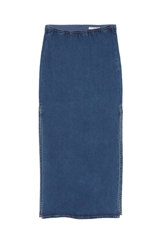 Falda midi vaquera - Azul