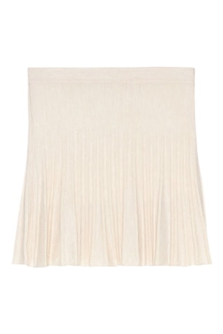 Falda plisada de talle alto - Crudo