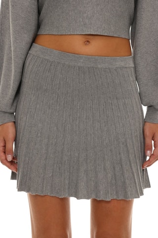 Falda plisada de talle alto - Gris oscuro