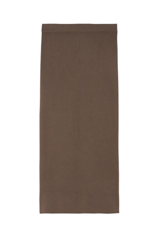 Falda de tubo de talle alto - Marrón