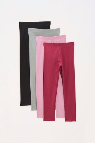 6 leggings - Rojo y rosa