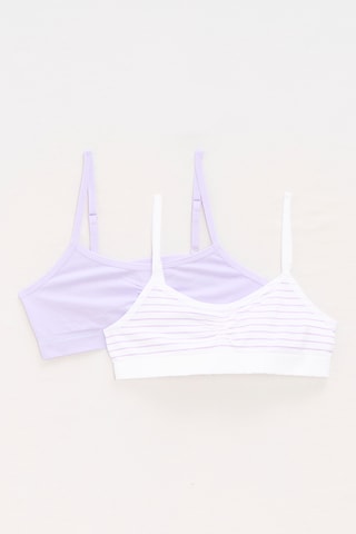 2 sujetadores deportivos - Malva y blanco