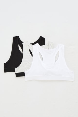 3 tops deportivos - Negro, gris y blanco