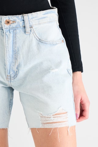 Short vaquero de tiro alto - Azul claro