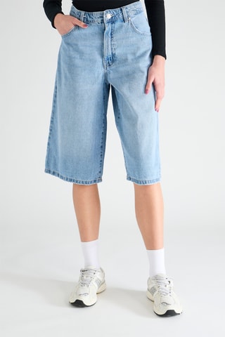 Bermudas vaqueras de tiro alto - Azul claro