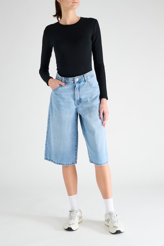 Bermudas vaqueras de tiro alto - Azul claro