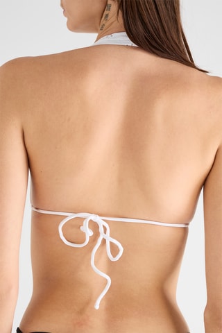 Sujetador de bikini con bordado inglés - Blanco