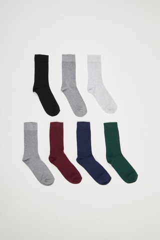 7 pares de calcetines - Negro y gris jaspeado