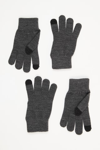 2 pares de guantes - Gris oscuro jaspeado