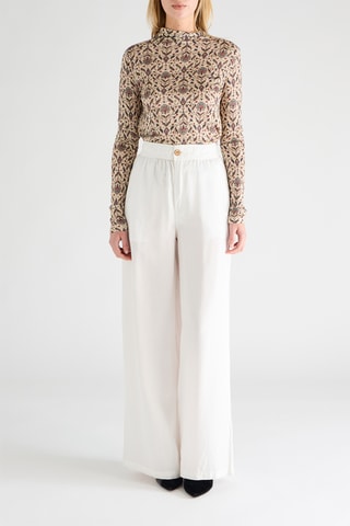 Pantalón straight tiro alto - Blanco