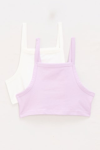 2 camisetas de tirantes - Blanco y violeta
