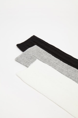 3 pares de calcetines - Blanco y gris