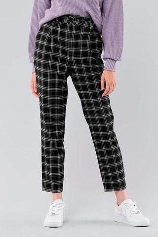 Pantalón recto 7/8 de tiro alto - Negro