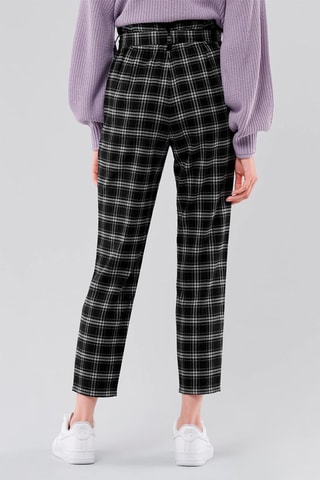 Pantalón recto 7/8 de tiro alto - Negro