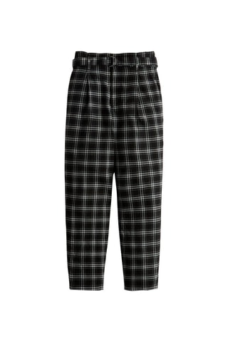 Pantalón recto 7/8 de tiro alto - Negro