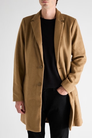 Abrigo marinero de lana - Camel