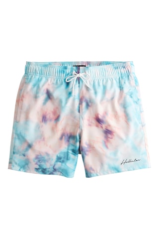 Bañador corto tie-dye - Celeste y rosa