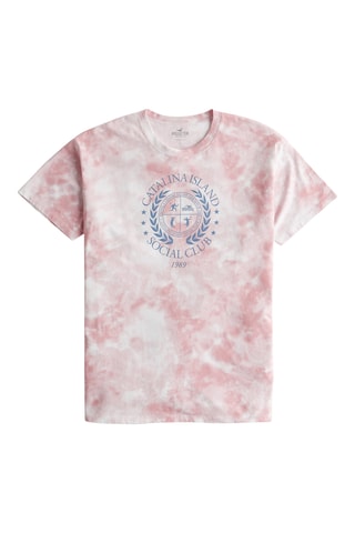 Camiseta tie-dye - Rosa y blanco