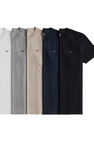 5 camisetas - Azul marino y blanco